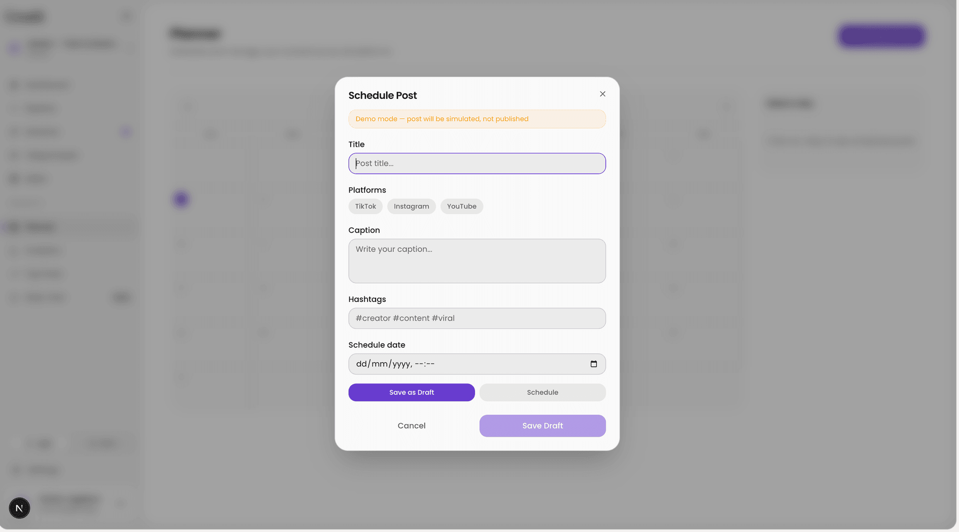 Publish screenshot