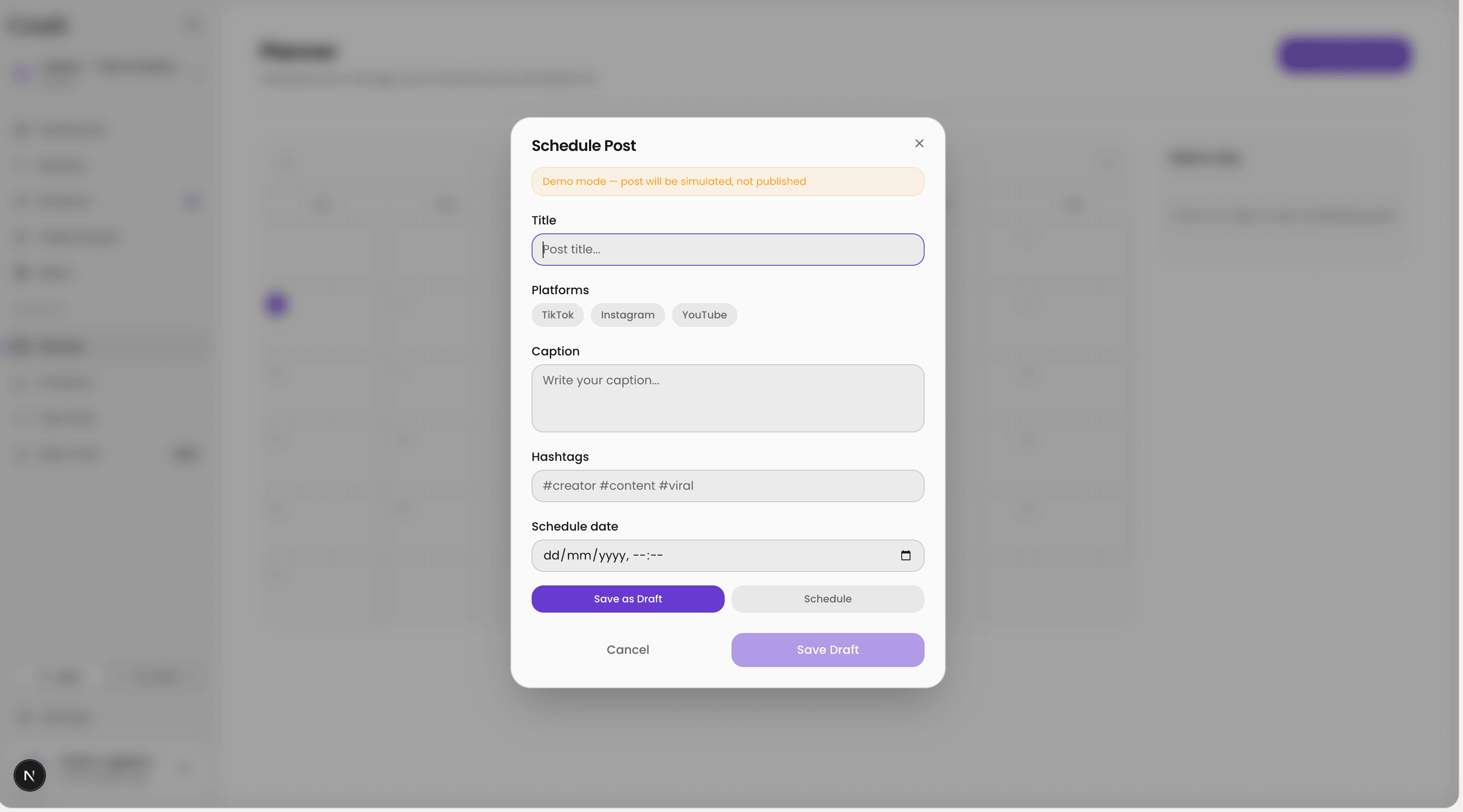 Publish screenshot